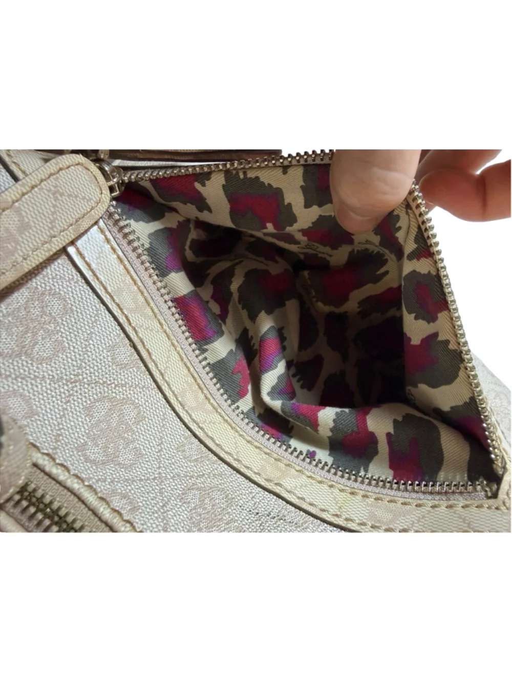 Y2K Guess Metallic Blush Pink Monogram Hobo Shoulder Bag Logo Lock Purse